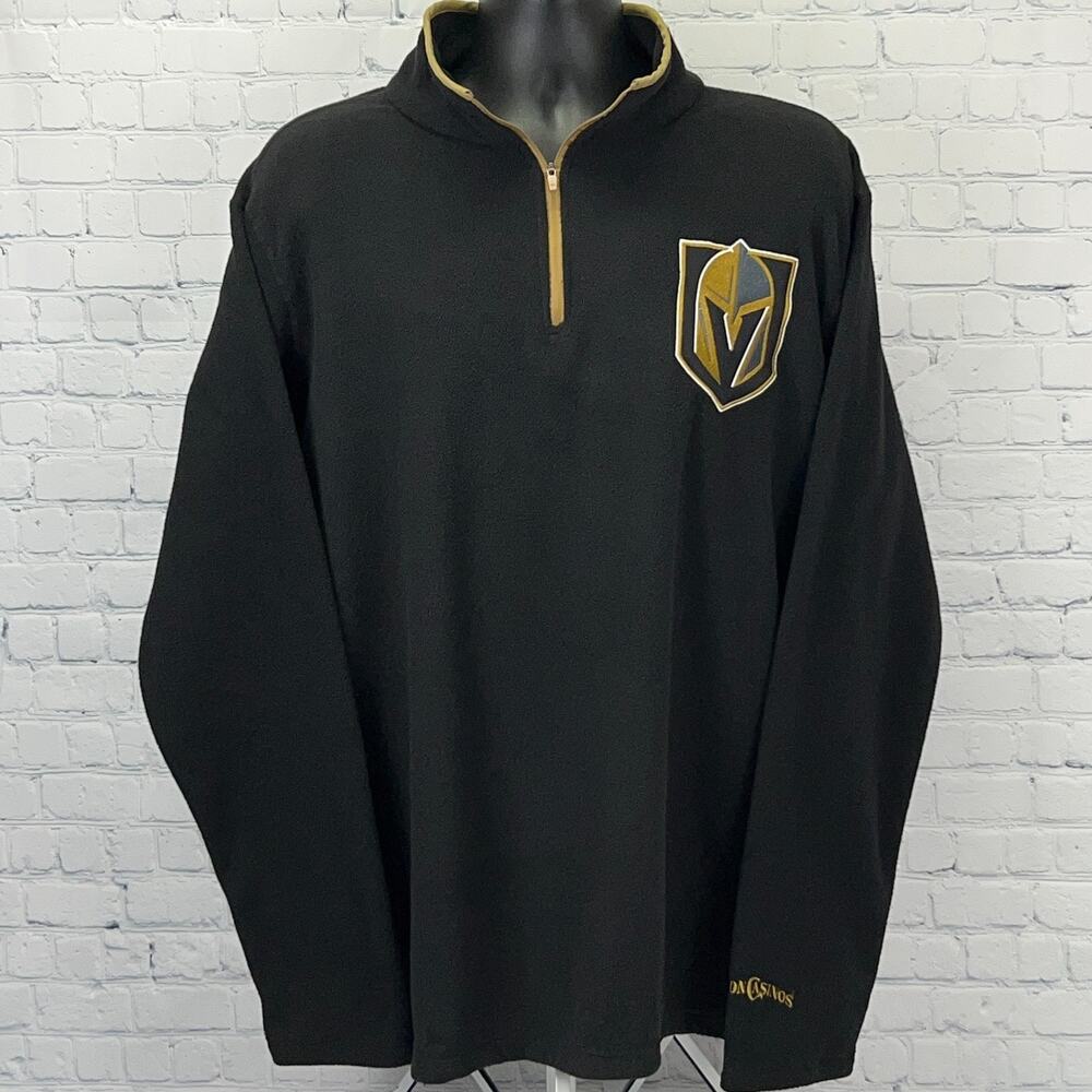 Las Vegas Golden Knights Fleece 1/4 Zip Pullover 3XL XXXL Black Station Casinos